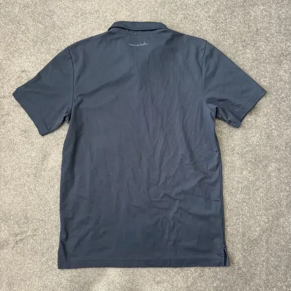 Travis Mathew Polo Shirt Mens Medium Blue Retro Stripe Golf Athletic Casual - Picture 6 of 7